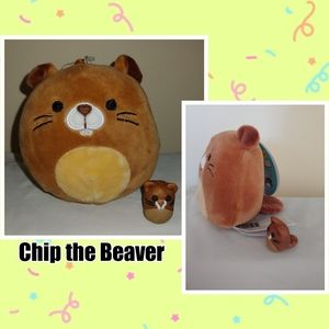 Chip the Beaver Mallow Clip + Clay Mini Desk Pet